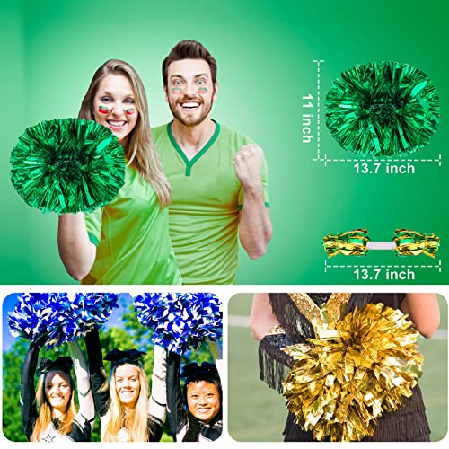 AOPANDA 2PCS Cheerleading Pom Poms with Baton Handle for Team Spirit Sports Dance Cheering Kids Adults