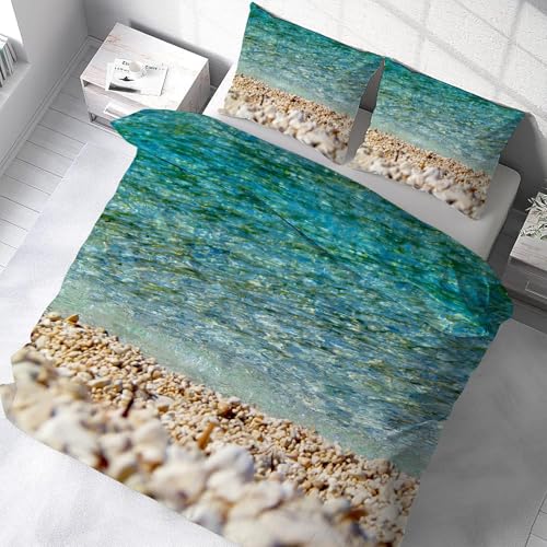 Housse de Couette 160x200 Fermeture Éclair Linge de Lit Plage - 5