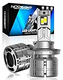 H13 LED Headlight Bulbs 40000LM, NOVSIGHT 2022 Upgrade 900% Brighter 6500K Cool White 9008/H13 LED H