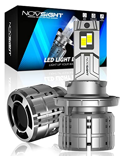 H13 Led Headlight Bulbs 40000Lm, Novsight 2022 Upgrade 900% Brighter 6500K Cool White 9008/H13 Led Headlights High And Low Beam Conversion Kit 200W Bright Led Bulb Hi/Lo Beam, Halogen Replacement #TOP15