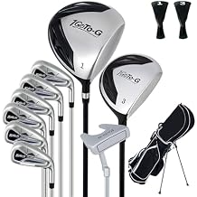 Golf Clubs Set for Men, Complete Mens Golf Clubs Full Set Right Handed Includes Stand Bag with Rain Hood, 1#Driver 3#Wood 5# 6# 7# 8# 9# PW# Irons and Putter