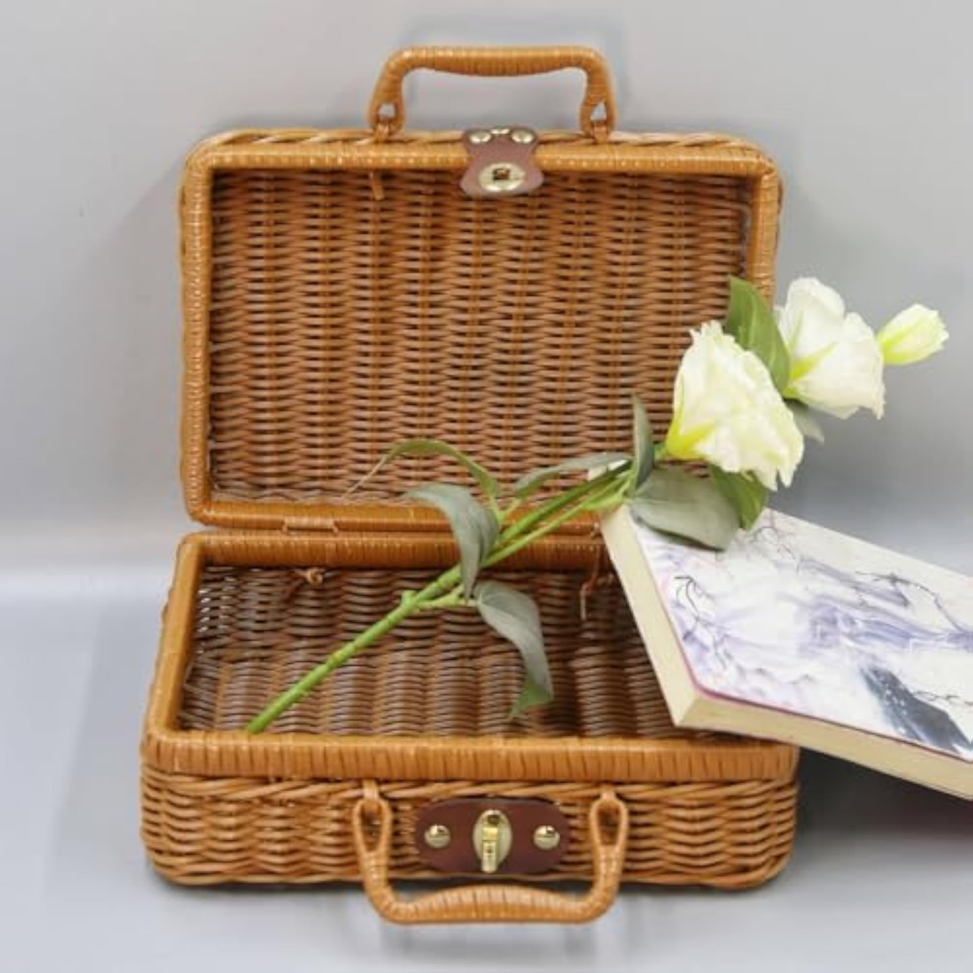 Handmade Rattan Suitcase Wicker Box for Gift Giving