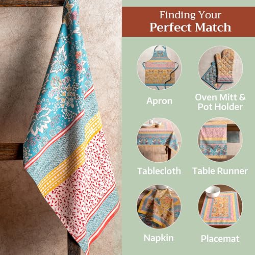 Maison d' Hermine Dish Towels 100% Cotton Kitchen Towels Absorbent Dishcloth for Home, Kitchen, Dining, Cocktail Parties & Camping, Marquise - Spring/Summer (Set of 3)
