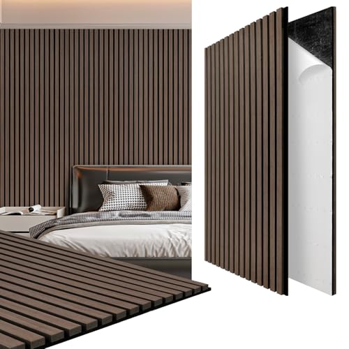 Jaxguom Panneaux acoustiques en bois - 120 x 60 cm (0,72 m²) - Autocollants - Aspect bois - Pour isolation acoustique et décoration - Panneaux en bois pour salon, bureaux, studios, pour montage mural