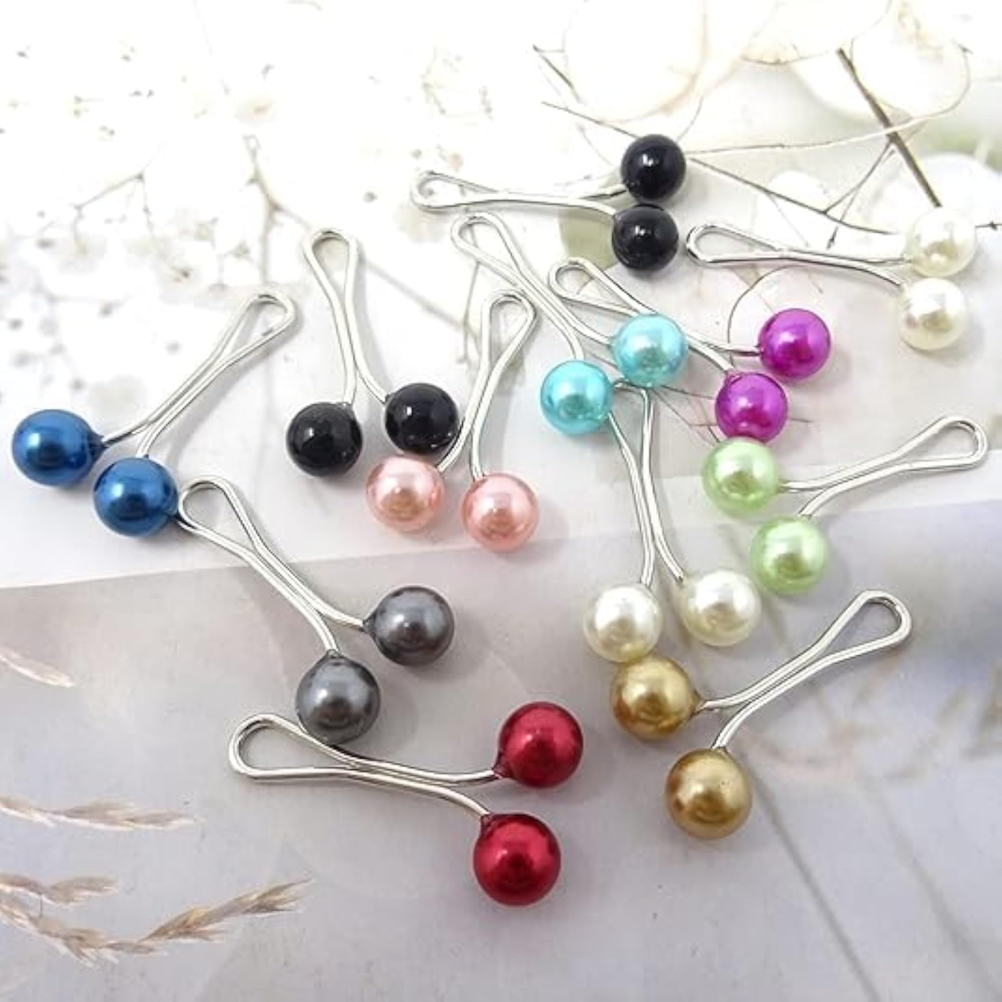 Crystal Rhinestone Ball Pearl Brooch Pins for Shawls