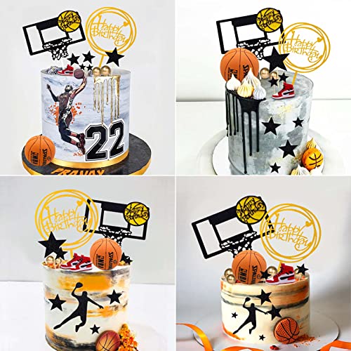 Lukinuo Basketball Cake Toppers 17Pcs Basketball Theme Cake Decoration For Boys Men Basketball Birthday Party Supplies #TOP6