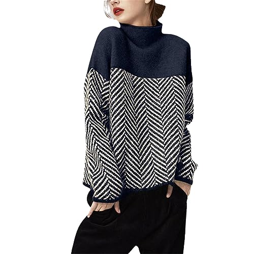 Autumn Winter High Collar Jumper Casual Fashion Warm Sweater Ladies Loose All-Match Knitting Bottoming Pullover Top