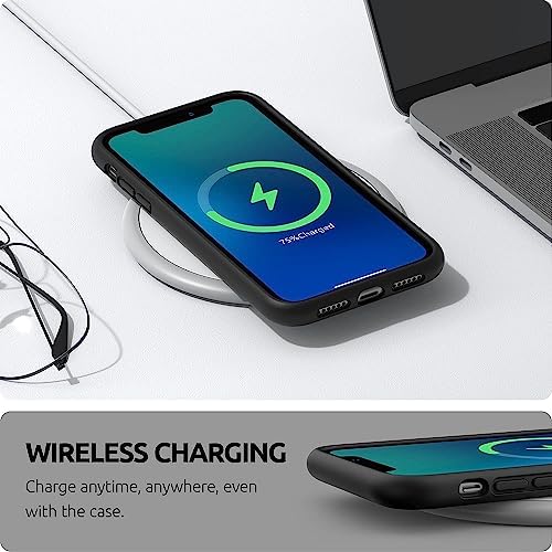 URUCHI iPhone 11 ile Uyumlu Kılıf, İçi Kadife Kaplamalı İnce Sıvı Silikon Tam Koruma Yumuşak Jel Silikon Kapak, Siyah - Görsel 5