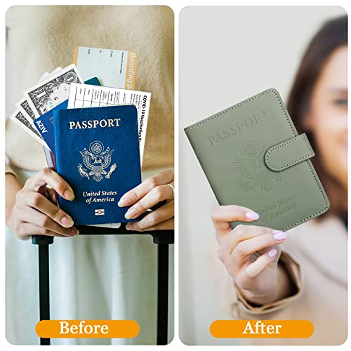 Image of TIGARI Passport Holder for Travel Women Men, PU Leather Waterproof RFID Wallet Cover Case Sleeve, Valentines Day Gifts, Vacation Plane Cruise Travel Document Organizer Essentials