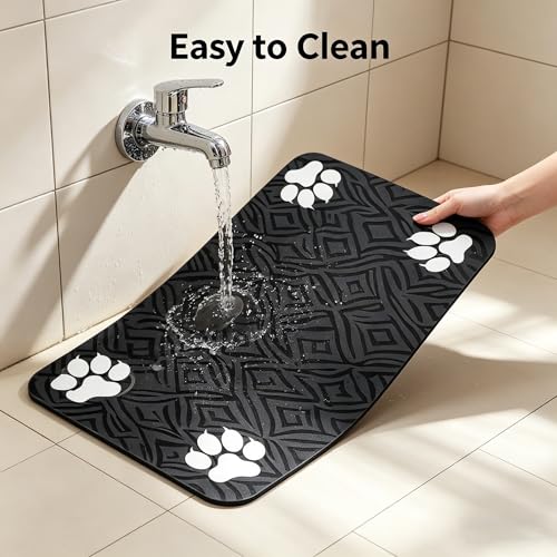 Cat Food Mat 24"x16" Pet Feeding Mats Absorbent Dog Eating Mat for Food and Water,Easy Clean Dog Mats Puppy Supplies Accessories Floor Protection — view 5