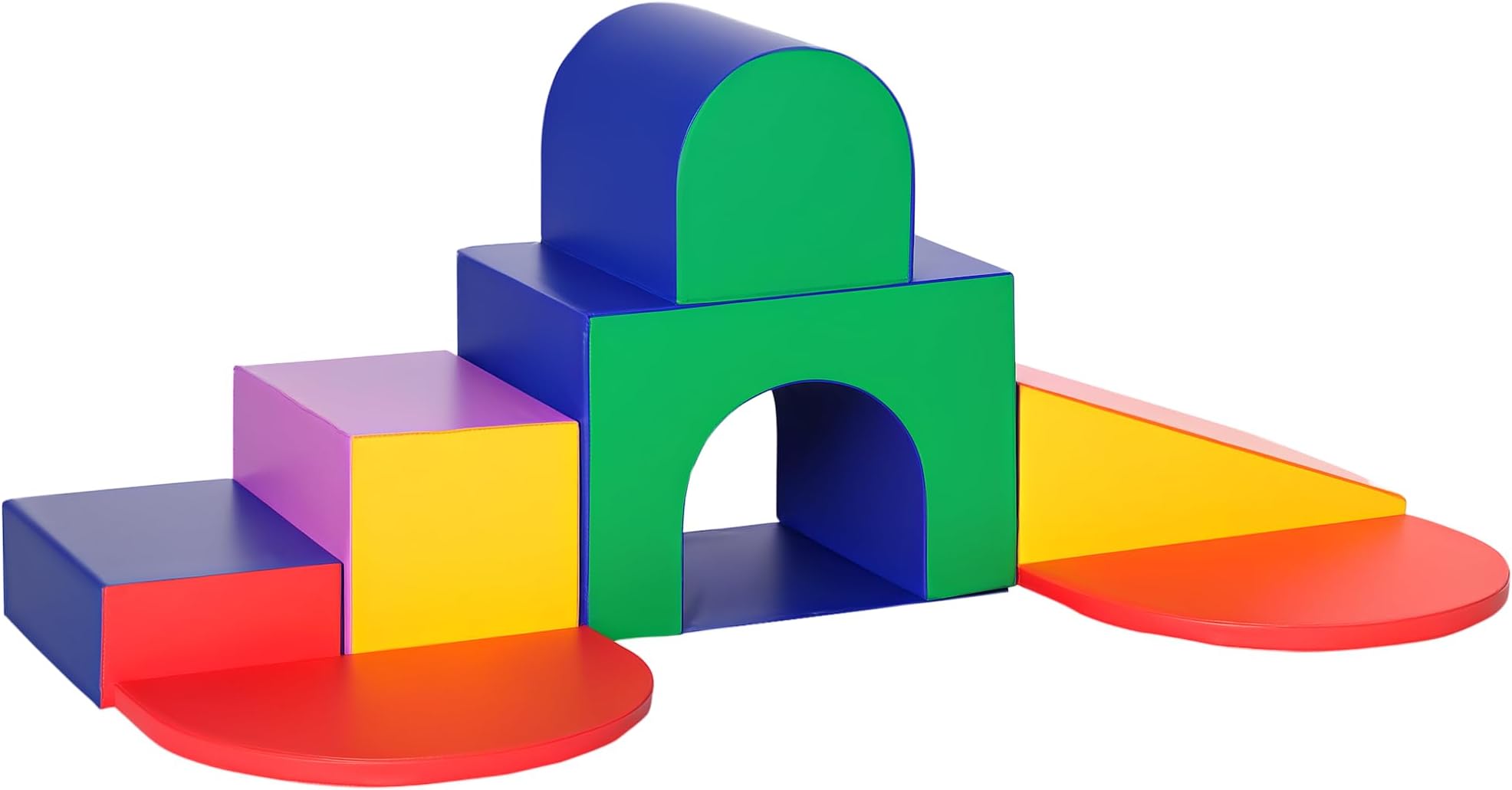 HOMCOM 7 Pieces Foam Soft Play Set Kids Indoor Climbers Play Structures Toddler Educational Play
