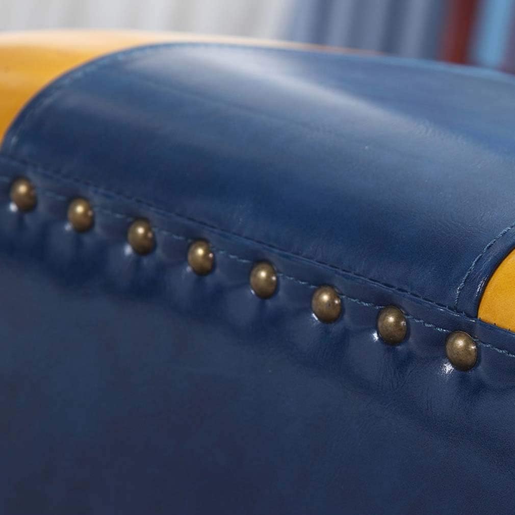 Square Footrest Stool Ottoman, Leather Foot Rest Stool, Upholstered Footstool Pouf, Solid Wood Shoe Change Stool Seat - for Living Room, Bedroom, Small Space