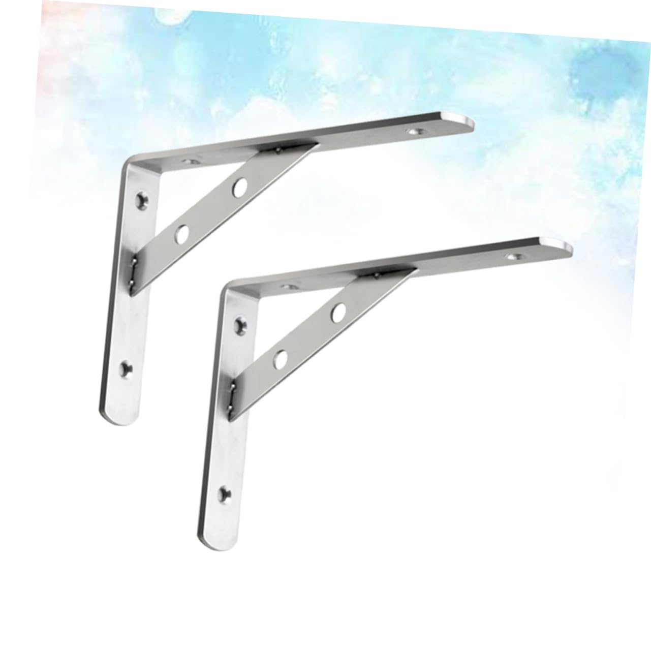 OSALADI 2pcs Triangular Shelf Shelves Wall Mounted Single Book Title Corner Brace Shelf Tripod Hanging Shelves for Wall L Corner Gusset Stainless Steel Bracket