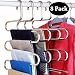 DOIOWN S-Type Stainless Steel Clothes Pants Hangers Closet Storage Organizer for Pants Jeans Scarf Hanging (14.17 x 14.96ins, Set of 3) (8-Pieces) (8 Pack- Silver)