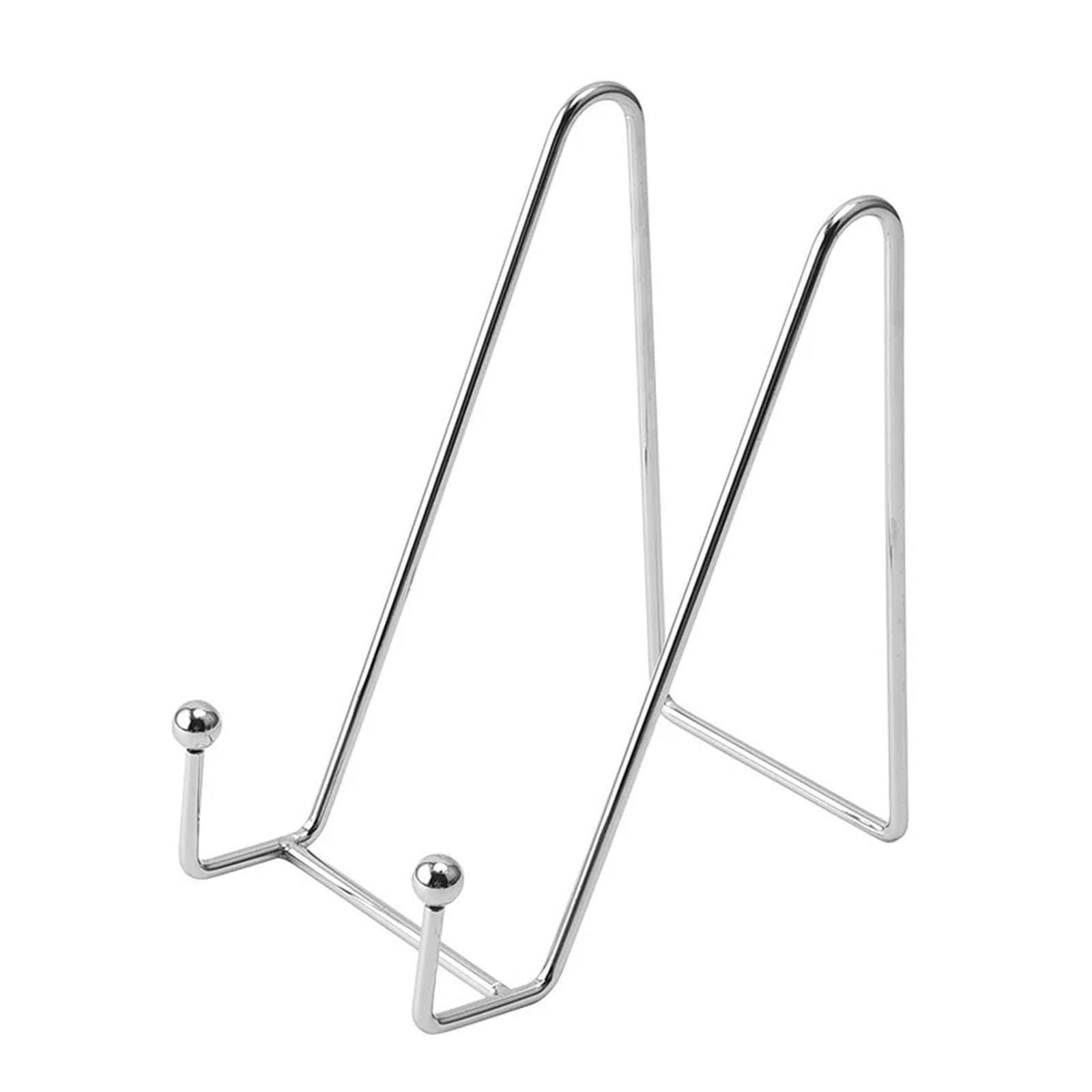 Xiehya Silver 2Pcs Plate Display Stand Picture Easel Stands Holder Dish Tabletop Art Pictures Frame Photo Decorative For Home(Silver)