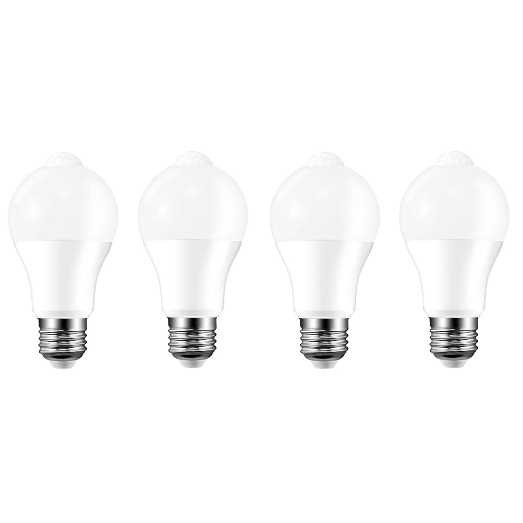Jnchdghwa As Shown 4Pcs E27 Motion Sensor Led Bulbs 220V Smart Bulb Working In Night Sensor For Porch Stairs Garage Security Lights