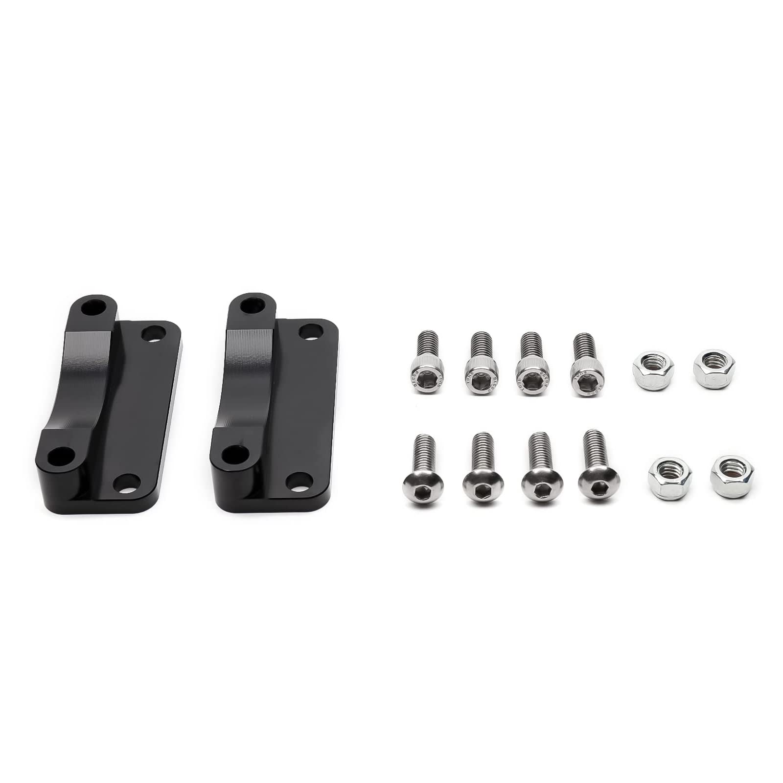 MokitDora Front Fender Spacer Bracket Relocator Kit Fits Harley Touring Road King Electra Glide FLHR FLHT 2003-2013, Black
