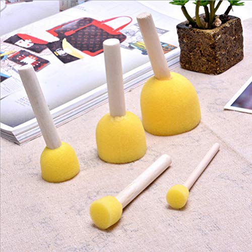 NUOBESTY 5Pcs Rodada Esponjas Esponjas Escova Conjunto Pintura Artesanal Crianças Ferramentas de Pin