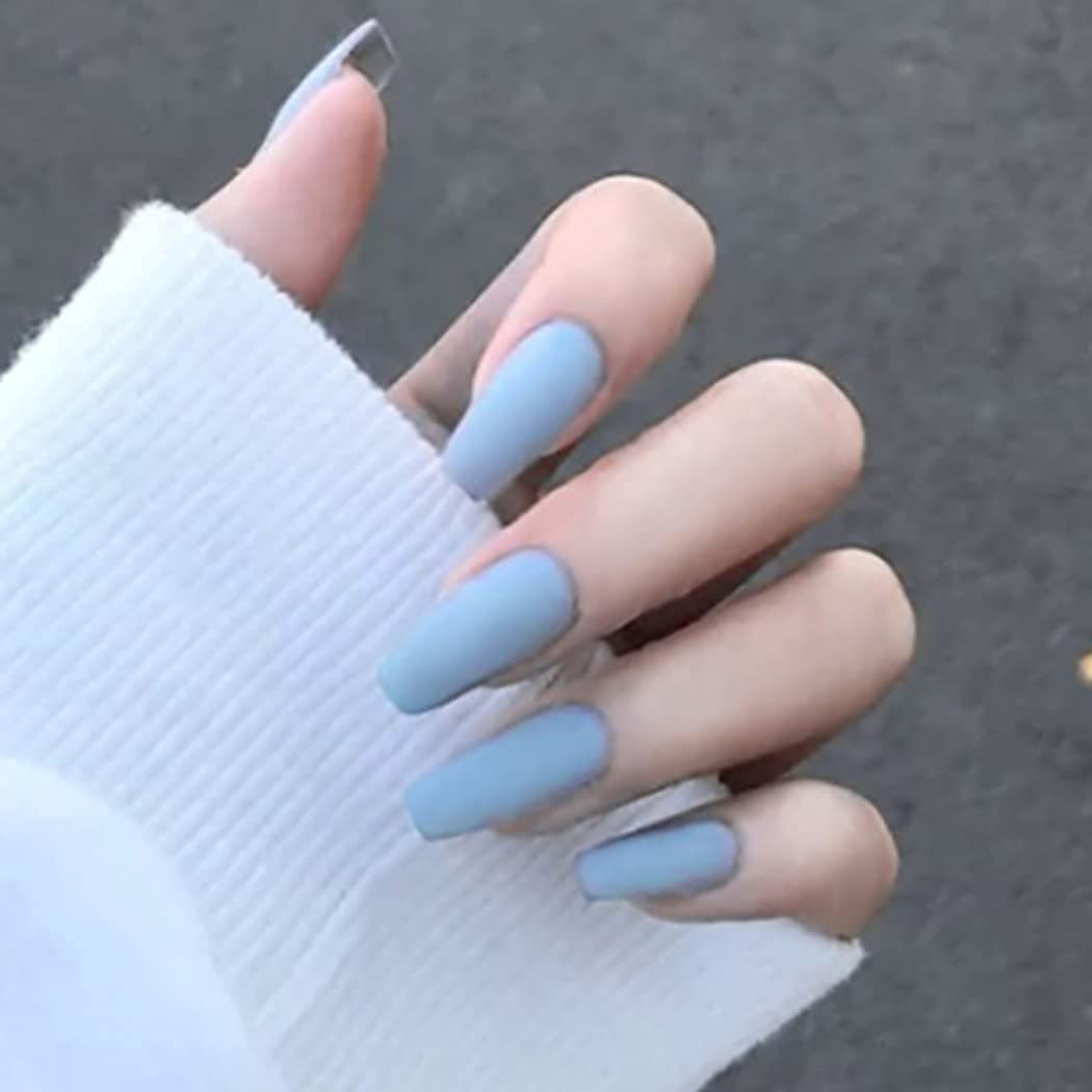 Buy Dreamyn Long Coffin Press On Nails Matte Ballerina Solid False Nails Fashion Acrylic Full Cover Fake Nails Accessories For Women And Girls 24pcs Online In Vietnam B0lnpgz8