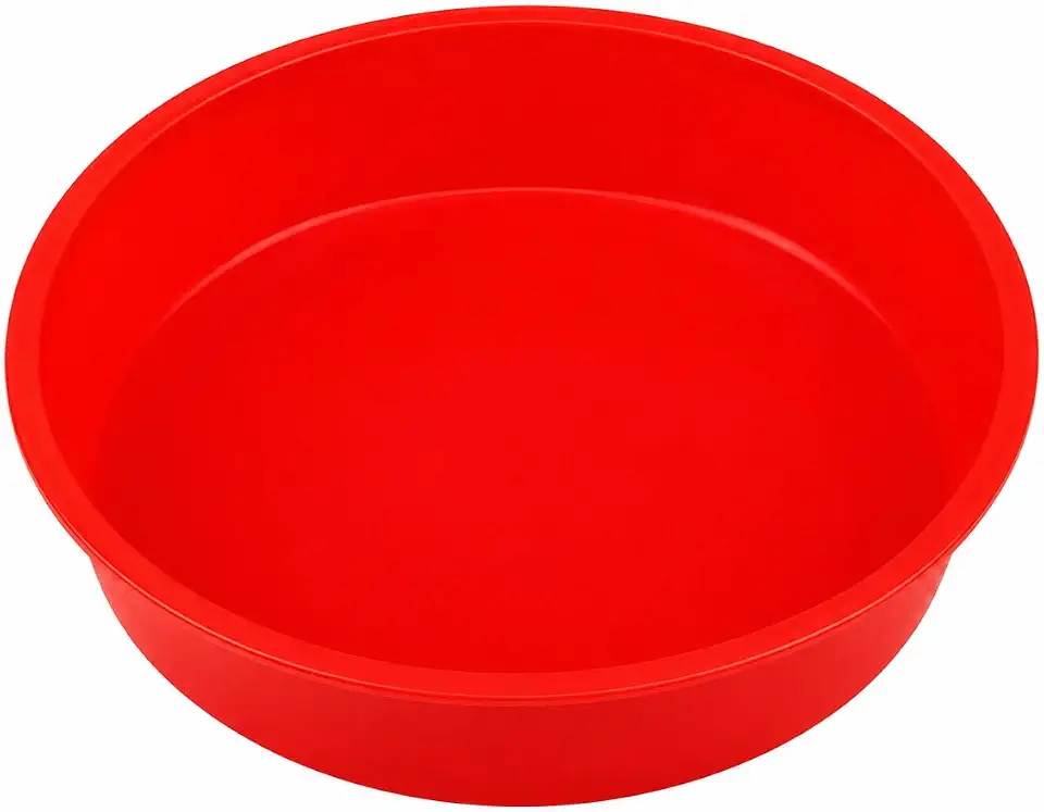 Forma de Silicone Redonda para Bolo e Pudim, Vermelha, 25,5x5,8 cm, Suporta até 230°C