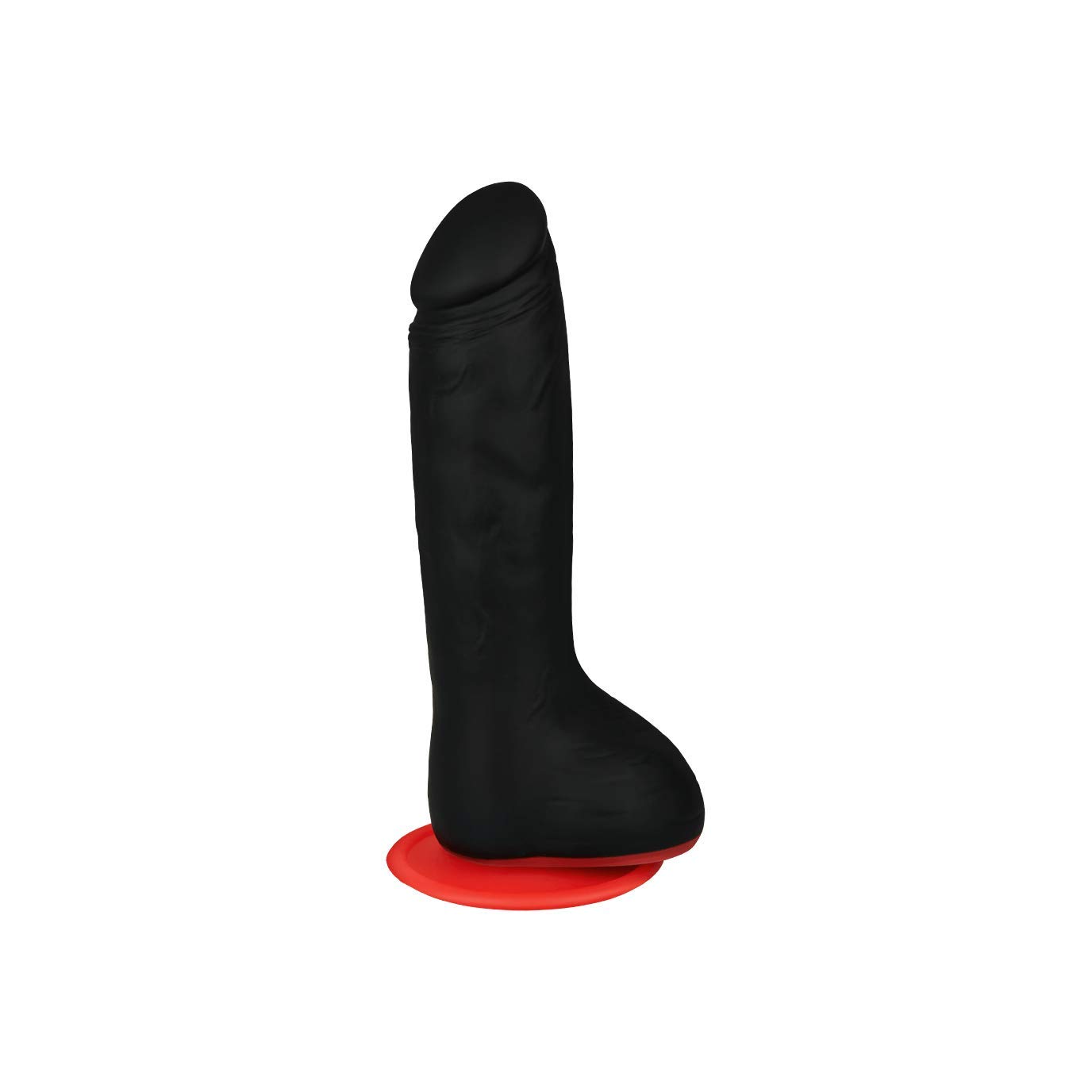 Ghiaccio, Deluxe in silicone dildo Nero/Rosso Mamba, fissaggio a ventosa, authentischer Look, codolo 14 cm | Aspetto autentico | codolo 14 cm