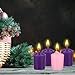 Mega Candles 4 pcs Unscented Christmas Advent Candles Set, Hand Poured Premium Wax Votive Candle 15 Hours 1.5 Inch x 2.25 Inch, Holidays, Occasions, Devotional, Church, Wreath, Party, Gifts