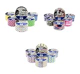 BAZIC Products 18 Roll Variety Pack Decorative Duct Style Tape (Polka-Dot, Chevron, & Colorful...