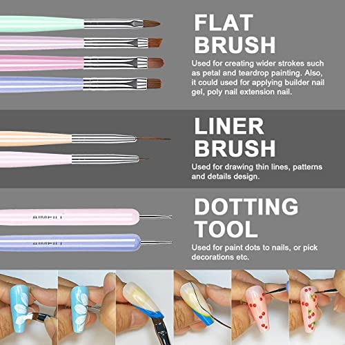 Aimeili 2Pcs Black White Gel Nail Polish Kit, And Nail Art Brushes Acrylic Nail Brush Design Pen Set For Gel Nail Polish Painting #TOP4