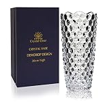 Crystal Vase, 12" high, for Flowers & Decor, Dewdrop Design, Lovely Nice Shiny Piece, Suitable for A