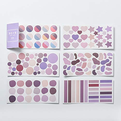 24 Sheets Colorful Decorative Adhesive Sticker Scrapbooks Decorative Labels for Diary, Album Card Making DIY Arts and Crafts (24 Sheet Mixed Sticker-02)