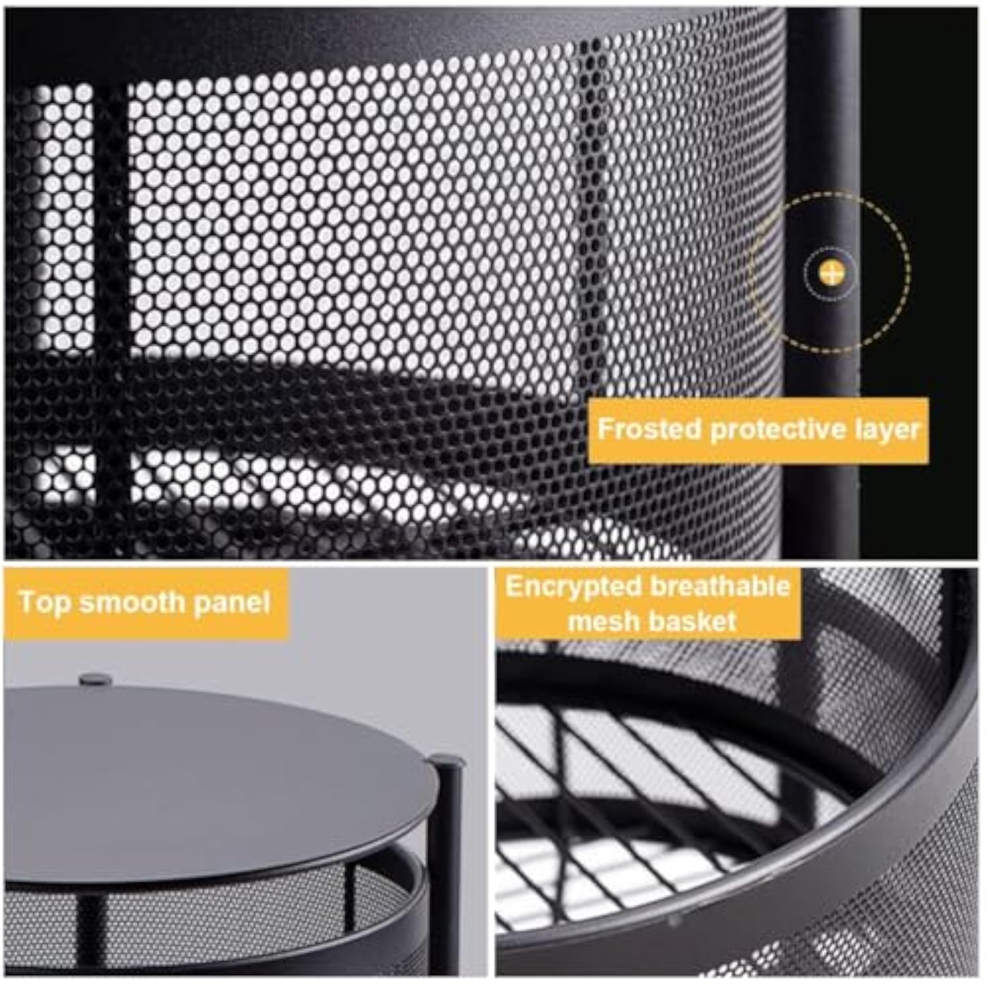 Metal Food Vegetable Storage Containers, Rotatable Trolley