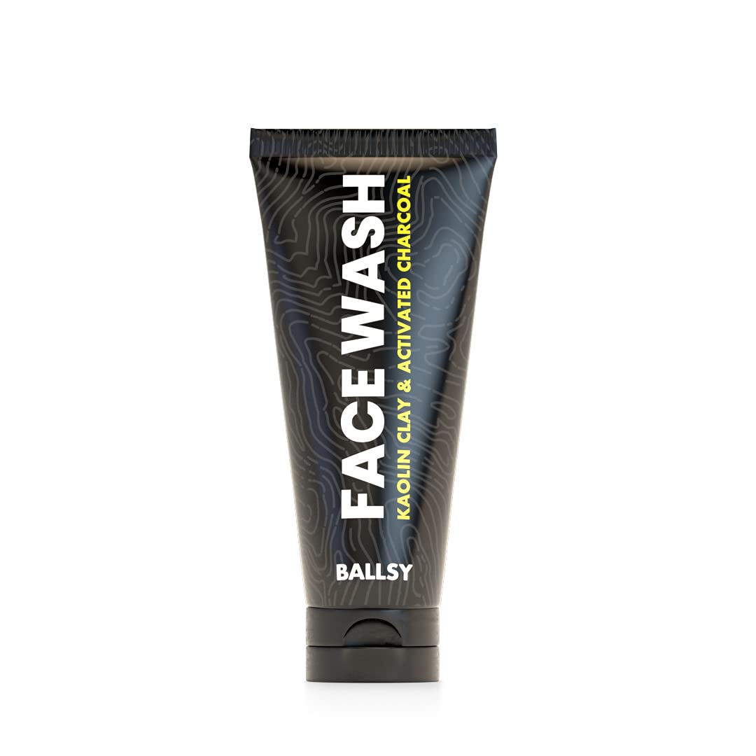Men's Face Wash, Light Exfoliating with Activated Charcoal, Kaolin Clay, and Plant Extracts for Soothing Skin 6 Fl oz