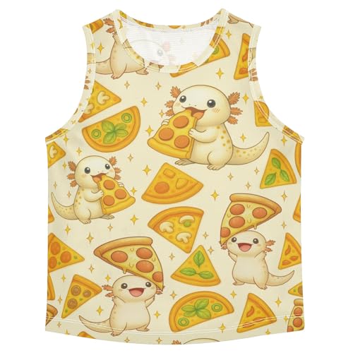 Boys' Tank Top Shirt Salamander Pizza Pattern Sleeveless T-Shirts