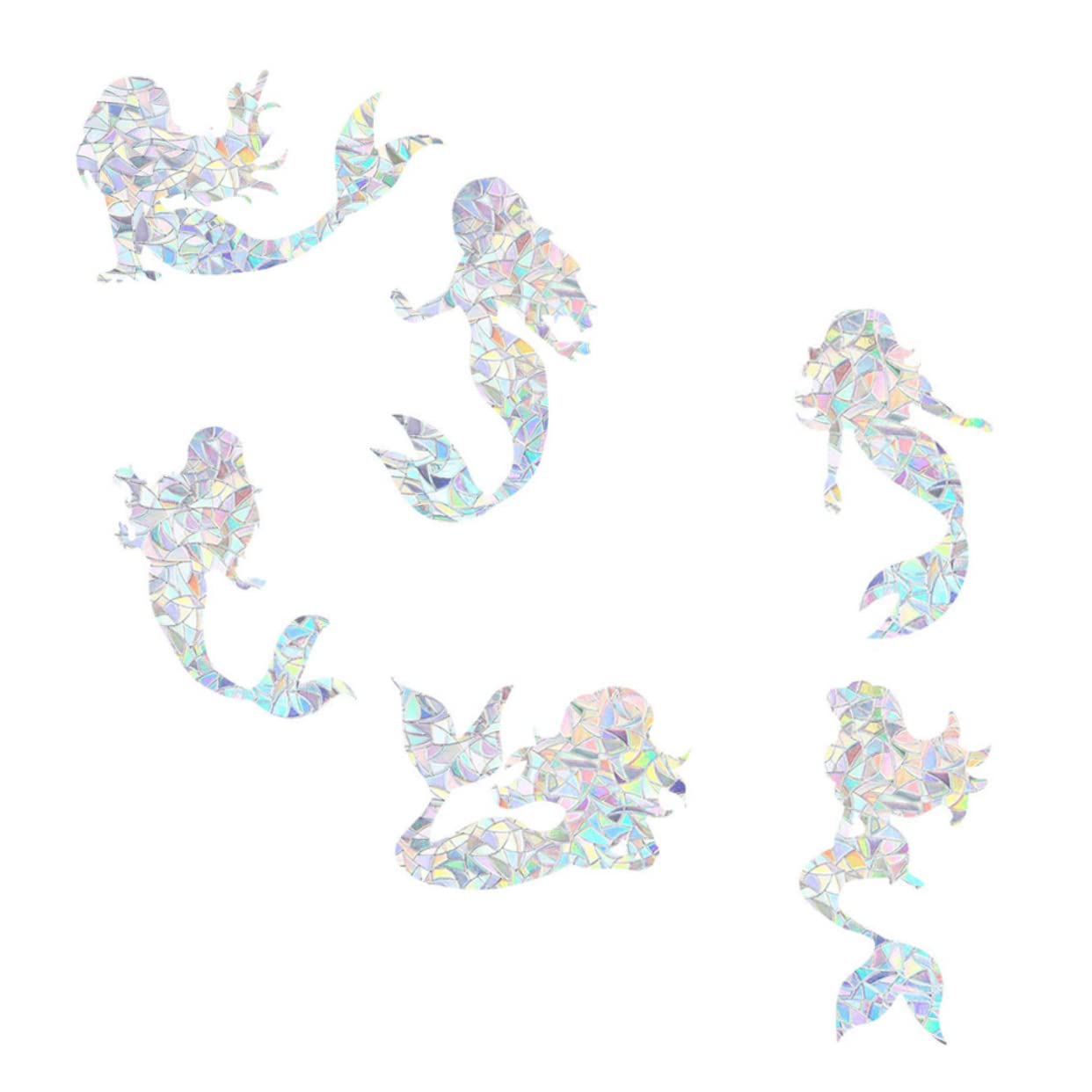 Sticker fenêtre sirène UV Alipis | Film transparent PVC coloré 30 pièces