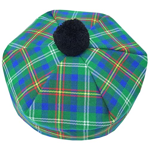Scottish Tartan Tam O’ Shanter Hat – Unisex Adjustable Acrylic Wool Highland Cap with Pom Kilt Outfit & Casual Wear Bonnet (Vermont State)
