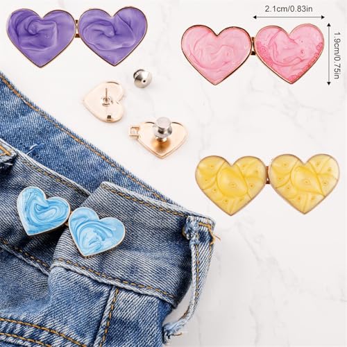 4 conjuntos de calças de coração, modelador de cintura, sem costura, para calças soltas, reutilizáve