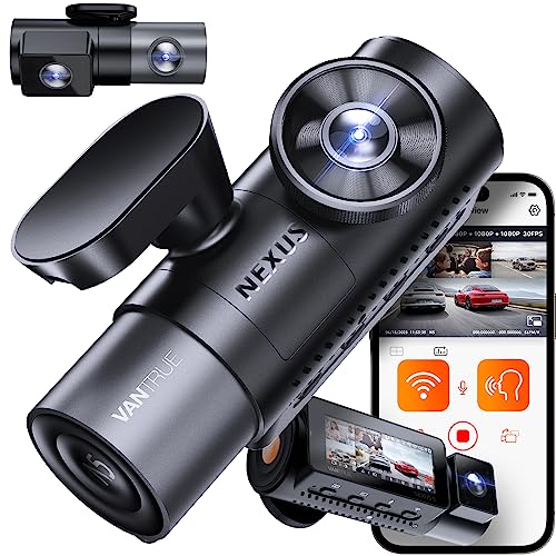 VANTRUE N5 Dash Cam 4 Channel 2.7K 5G WiFi GPS, STARVIS 2, Dashcam for Cars Front Rear Inside, 360° Dash Camera Voice Control HDR IR Night Vision, Car Camera 24H Buffered Parking Mode, 512GB Max