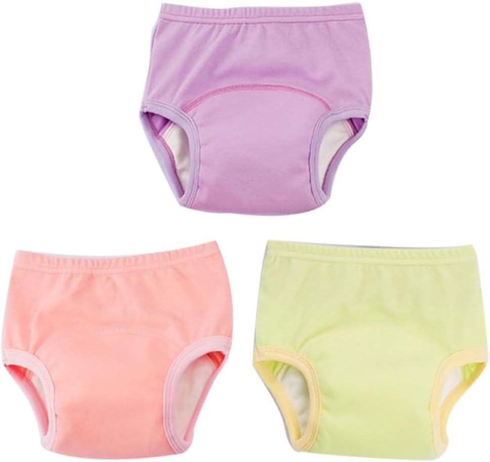 3pcs Training Pants Breathable Cotton Diaper Cover for Potty Training Soft and Washable Underwear Assorted Color