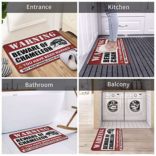 Tapis de porte d'extérieur et de cuisine à motif caméléon - 3