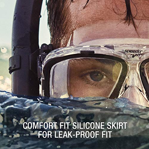 Speedo Unisex-Adult Swim Snorkel Dive Mask Anti-Fog with Nose Cover Adventure Series, M Black/Black, One Size by Speedo - Image 2
