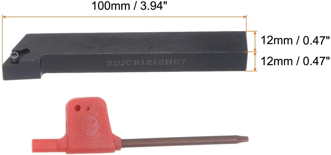 Toolparts And Accessories 1/2" Lathe Indexable Carbide Turning Tool Holder SDJCR1212H07 CNC 93 (#CN#130824-01560)