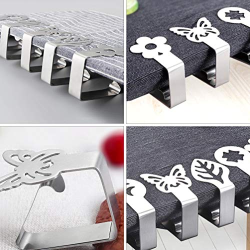 UPKOCH 4Pcs Clips Toalha De Mesa Borboleta Decorativo Tampa De Tabela De Aço Inoxidável Grampos Clip