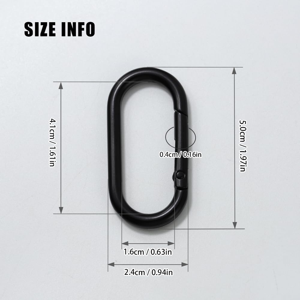 TANJUN 10Pack Spring Oval Rings Metal Spring Snap Clip Round Keychain Key Ring Clips Oval Ring Buckle for Bags, Purses, Handbag, DIY Craft - Image 4