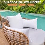 16 x 16 Oreiller extérieur Inserts Ensemble de 4 Coussin carré inserts étanche pour le porc en coque Patio extérieur Meubles Oreillers décoratifs Petit coussin de canapé blanc