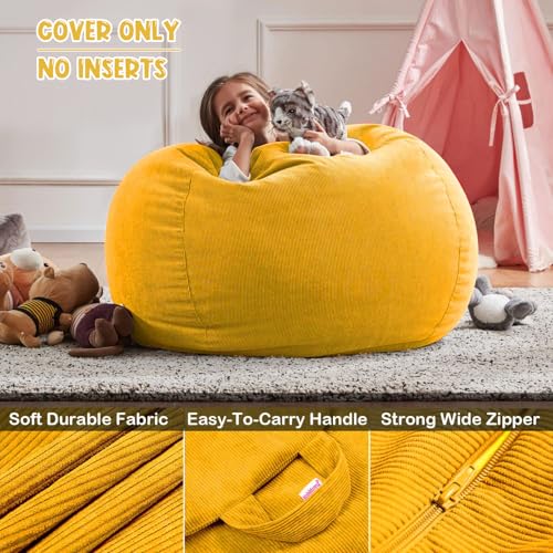 Nobildonna Sitzsackstuhl für Kinder und Erwachsene, nur Bezug (Keine Füllung) für Sofa-Stofftiere, 110 x 89 cm