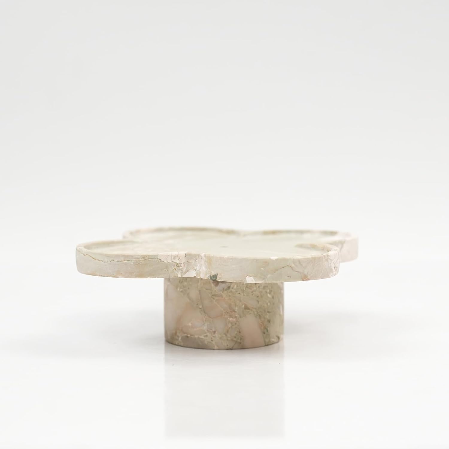 Sissi & yaya Marble Incense Holder for Home, 3.9in Natural Stone Ash Catcher with Flower Design, Mini Zen Burner for Aromatherapy, Yoga, and Meditation