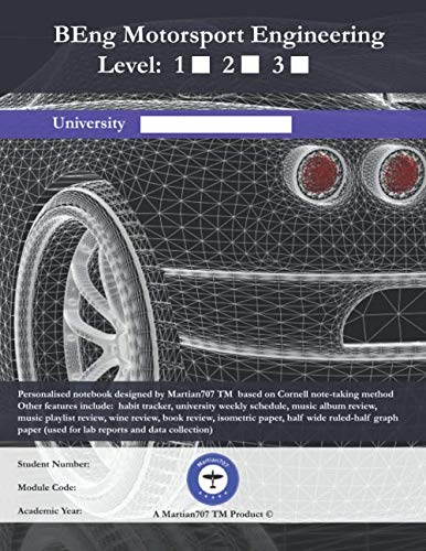 Beng Motorsport Engineering: Personalised Notebook For Beng Engineering Students