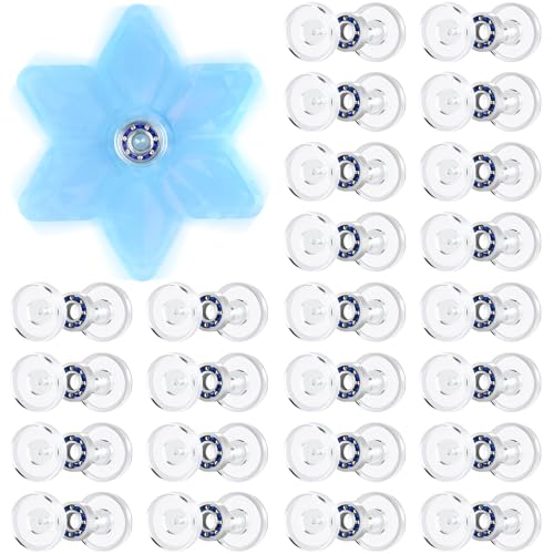NiArt Fidget Spinner Toy DIY Cap Bearings Set 24-Pack, MR137 0.5' Single-Sealed Chrome Steel Bearing Balls Replacement Epoxy Resin Casting Craft Skateboard Stress Reliever(24 Clear Cap Bearings Only)