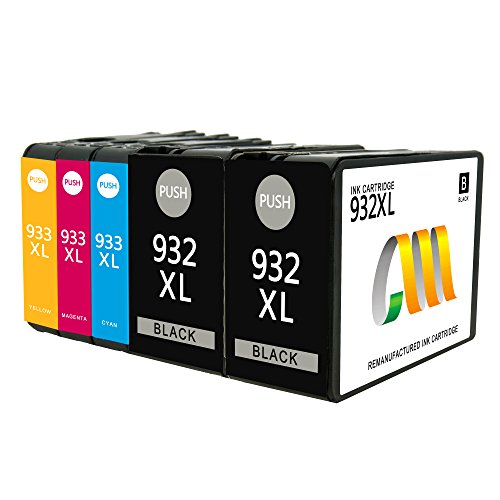 Remplacement de la Cartouche d'encre Compatible CMCMCM pour HP 932XL 933XL pour HP 6100 HP 6700 HP 7110 HP 7610 ? HP Officejet 6100 6600 6700 7110 7610 7612 (2 Noir, 1 Cyan, 1 Magenta, 1 Jaune)