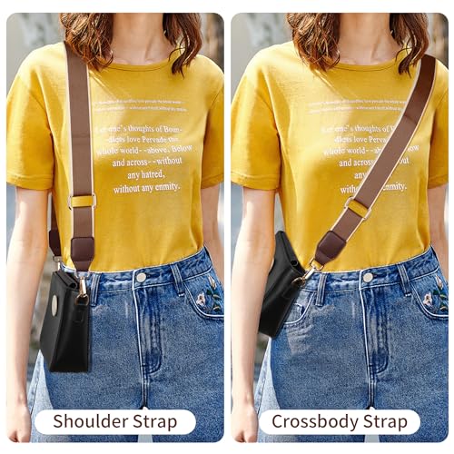 Image of Hamdecro Purse Straps Replacement Crossbody, Universal Wide Shoulder Strap for Bags Adjustable Straps for Handbags, Gold Buckle - Brown